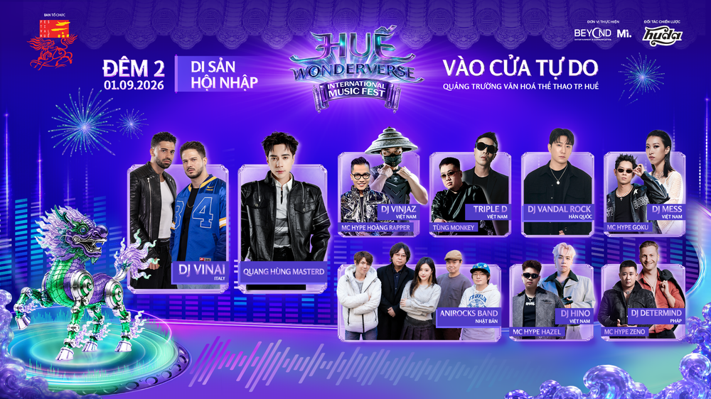 Hàng ngàn khán giả phủ kín sự kiện Huế Wonderverse Music Fest 2026 - Ảnh 2.
