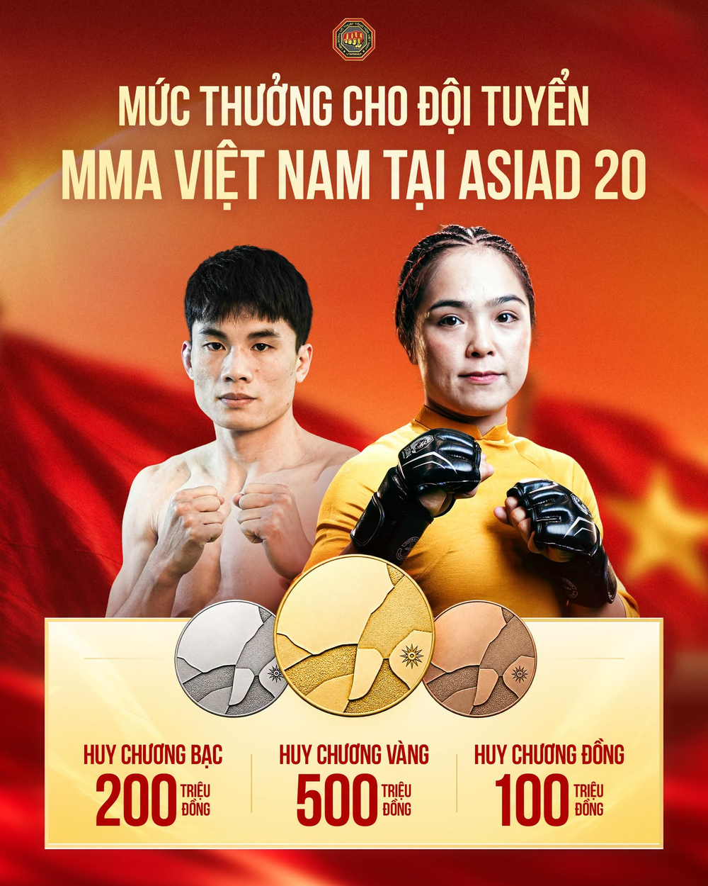 Lần đầu dự ASIAD, MMA Việt Nam treo thưởng nửa tỷ đồng cho tấm HCV - Ảnh 1. Lần đầu dự ASIAD, MMA Việt Nam treo thưởng nửa tỷ đồng cho tấm HCV - Ảnh 1.