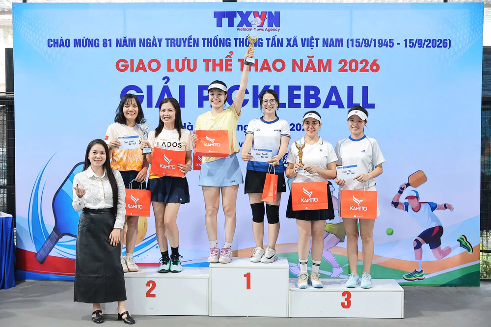 Giải Pickleball TTXVN - Cúp Mùa thu 2026: Rực lửa sân đấu, đong đầy cảm xúc - Ảnh 2.