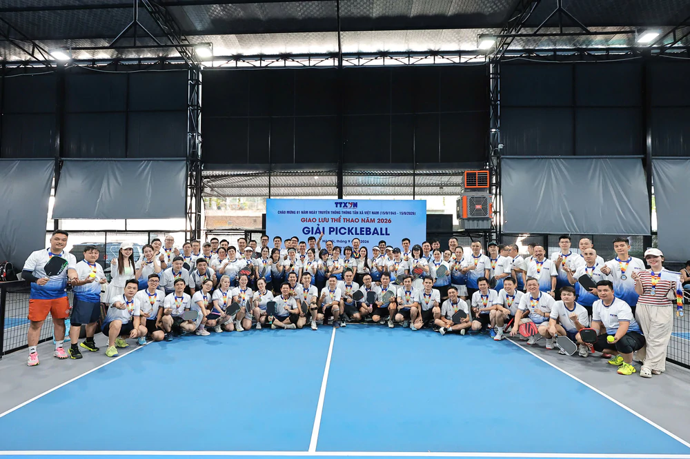 Giải Pickleball TTXVN - Cúp Mùa thu 2026: Rực lửa sân đấu, đong đầy cảm xúc - Ảnh 5.