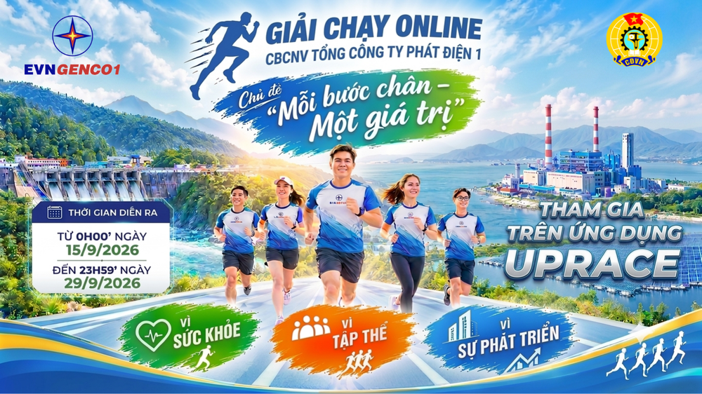 EVNGENCO1 phát động Giải chạy online CBCNVLĐ năm 2026 - Ảnh 1.