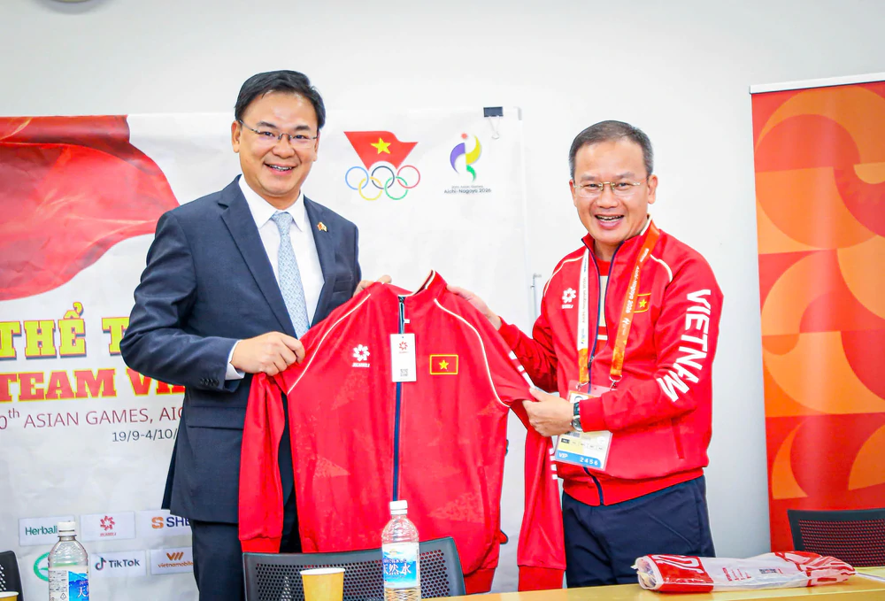 Đoàn Thể thao Việt Nam nhận động viên trước giờ khai mạc ASIAD 20 - Ảnh 1. Đoàn Thể thao Việt Nam nhận động viên trước giờ khai mạc ASIAD 20 - Ảnh 1.