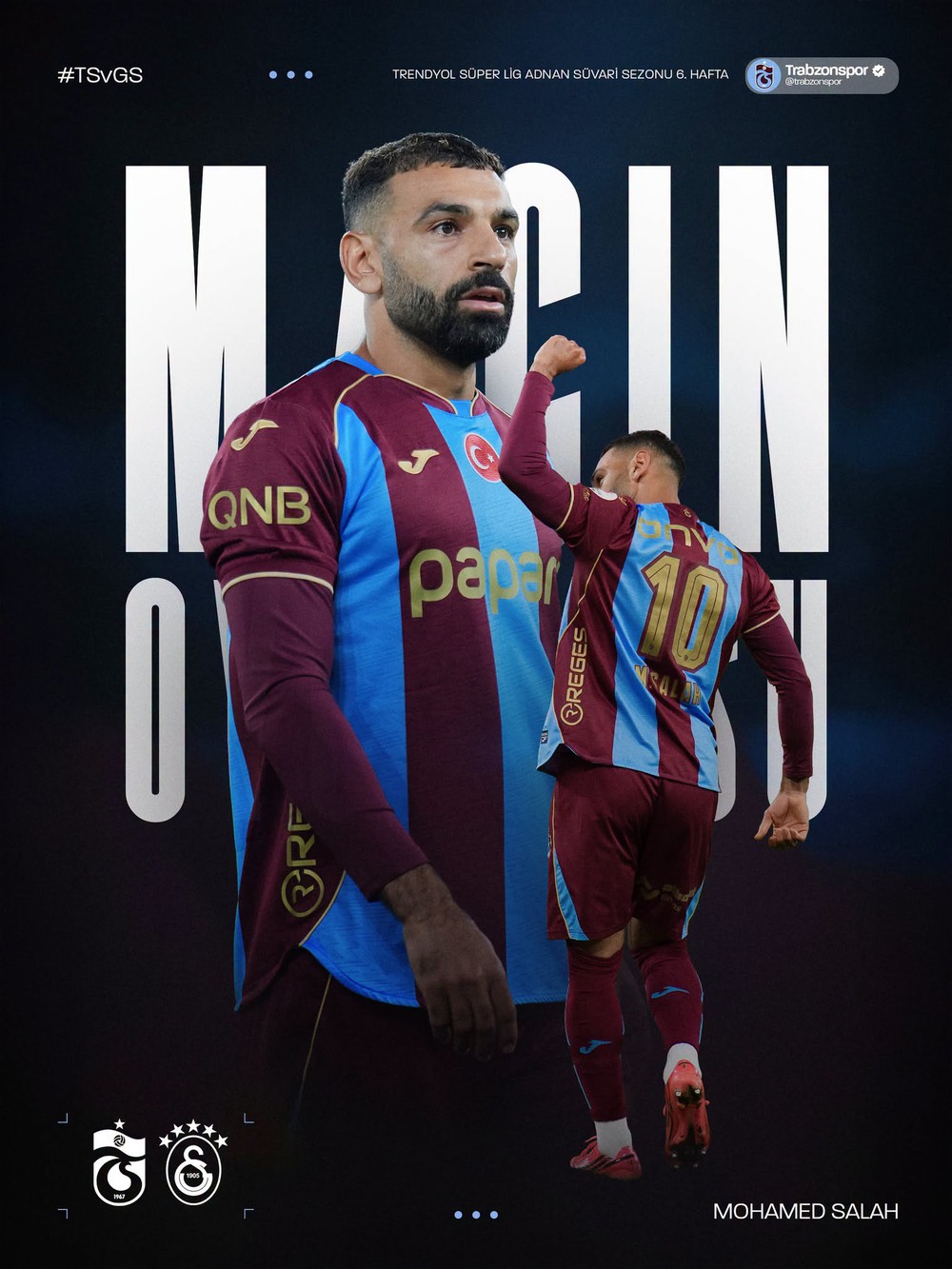 Mohamed Salah tỏa sáng với một hat-trick cùng một pha kiến tạo, giúp Trabzonspor đánh bại Galatasaray 4-0 ở vòng 6 Süper Lig 2026/27 rạng sáng 20/9. Ảnh: CLB Trabzonspor Mohamed Salah tỏa sáng với một hat-trick cùng một pha kiến tạo, giúp Trabzonspor đánh bại Galatasaray 4-0 ở vòng 6 Süper Lig 2026/27 rạng sáng 20/9. Ảnh: CLB Trabzonspor