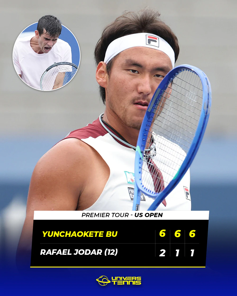 US Open 2026: Truyền nhân của Nadal thua đậm khó tin trước tay vợt kém 111 bậc gốc Mông Cổ - Ảnh 1. US Open 2026: Truyền nhân của Nadal thua đậm khó tin trước tay vợt kém 111 bậc gốc Mông Cổ - Ảnh 1.