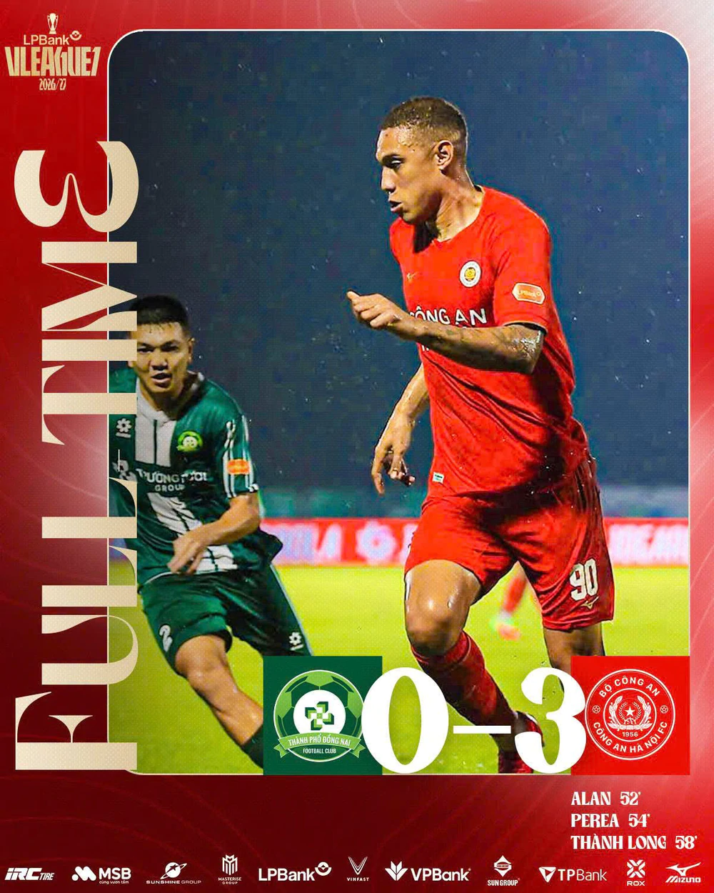 Đại thắng trên sân Đồng Nai, Công An Hà Nội độc chiếm ngôi đầu V-League với số điểm tuyệt đối - Ảnh 1.