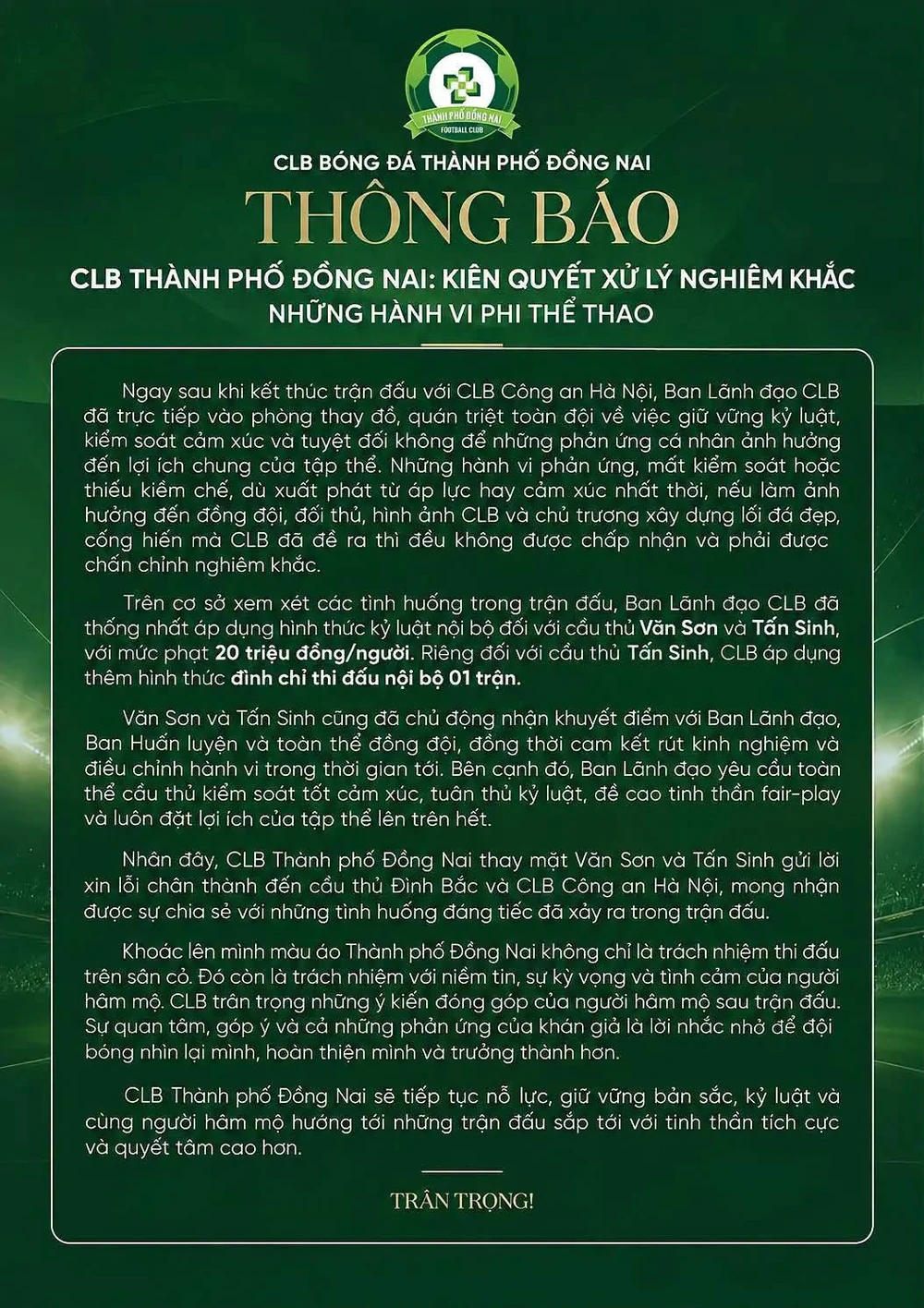 Phạm lỗi thô bạo với Đình Bắc, cựu cầu thủ U23 Việt Nam bị kỷ luật nội bộ - Ảnh 3. Phạm lỗi thô bạo với Đình Bắc, cựu cầu thủ U23 Việt Nam bị kỷ luật nội bộ - Ảnh 3.