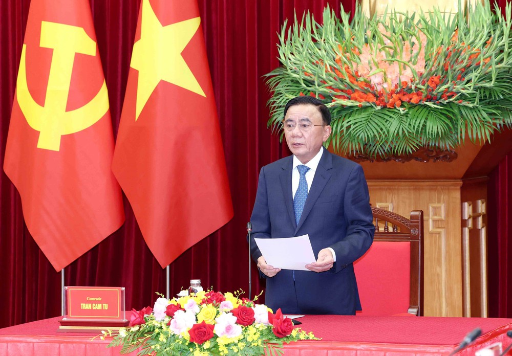 Thường trực Ban Bí thư Trần Cẩm Tú tiếp Đoàn cán bộ cấp cao Đảng Nhân dân Cách mạng Lào - Ảnh 2.