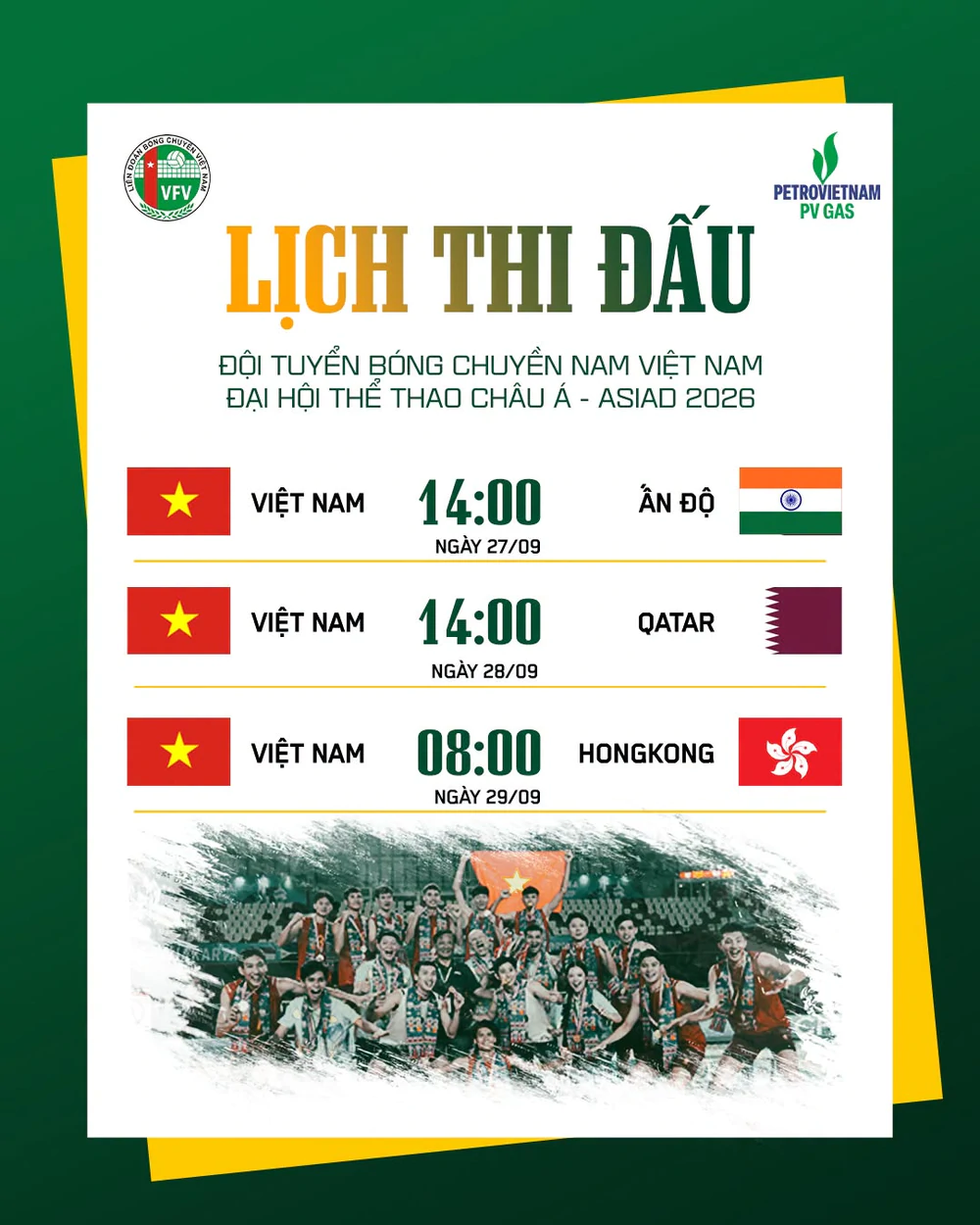 Bóng chuyền nam Việt Nam trở lại ASIAD lần đầu tiên sau 8 năm - Ảnh 2. Bóng chuyền nam Việt Nam trở lại ASIAD lần đầu tiên sau 8 năm - Ảnh 2.