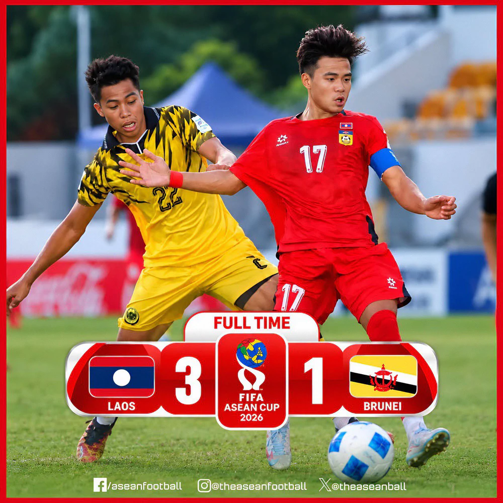 Tuyển Lào Hạ Brunei 3-1 Ở Fifa  Asean Cup 2026. Ảnh: Asean Football
