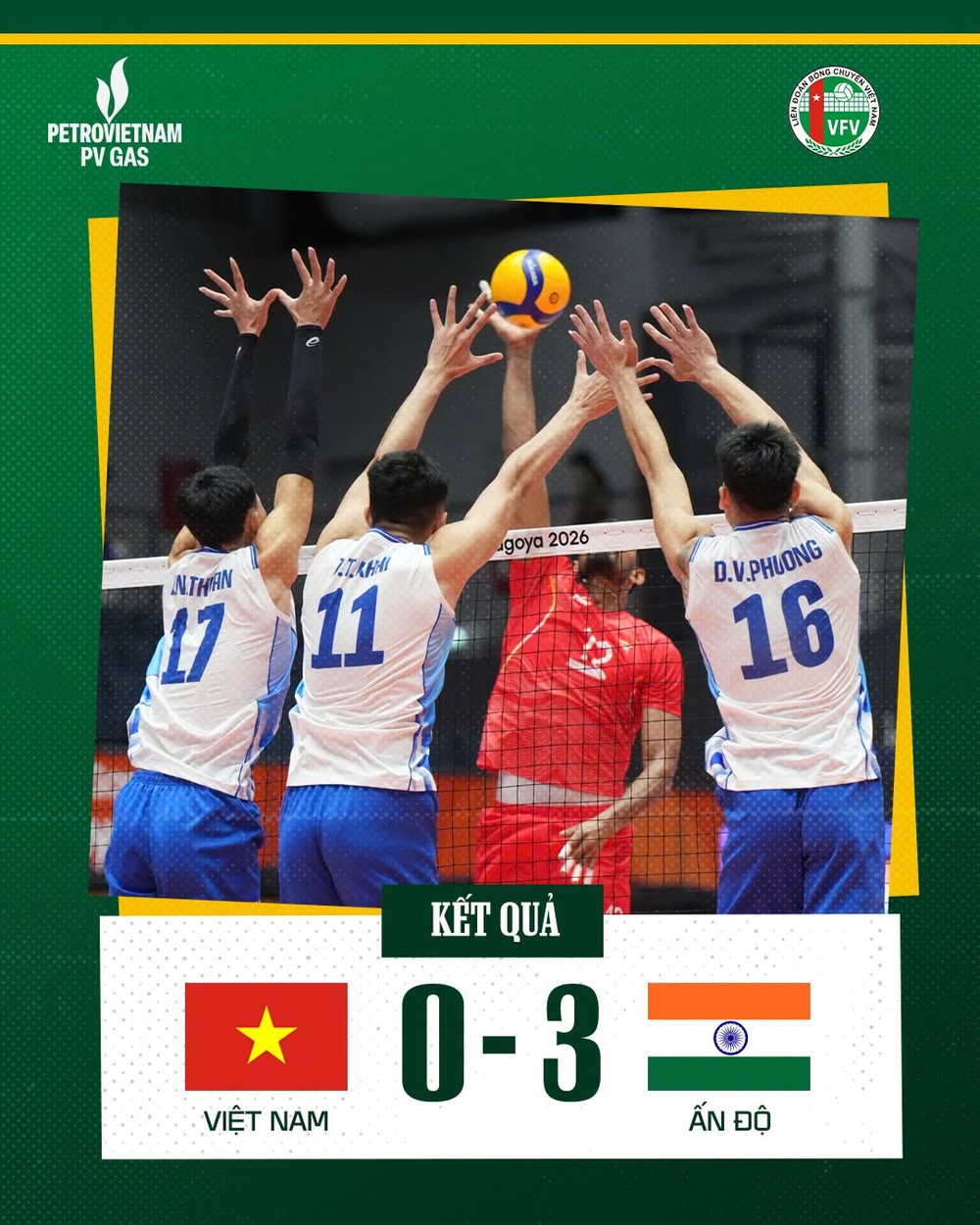 ĐT bóng chuyền nam Việt Nam nhận thất bại ở trận ra quân tại ASIAD 2026 - Ảnh 1. ĐT bóng chuyền nam Việt Nam nhận thất bại ở trận ra quân tại ASIAD 2026 - Ảnh 1.