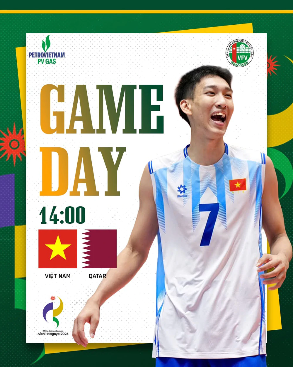Xem trực tiếp bóng chuyền nam Việt Nam vs Qatar 14h00 hôm nay, ASIAD 2026 - Ảnh 2. trực tiếp bóng chuyền