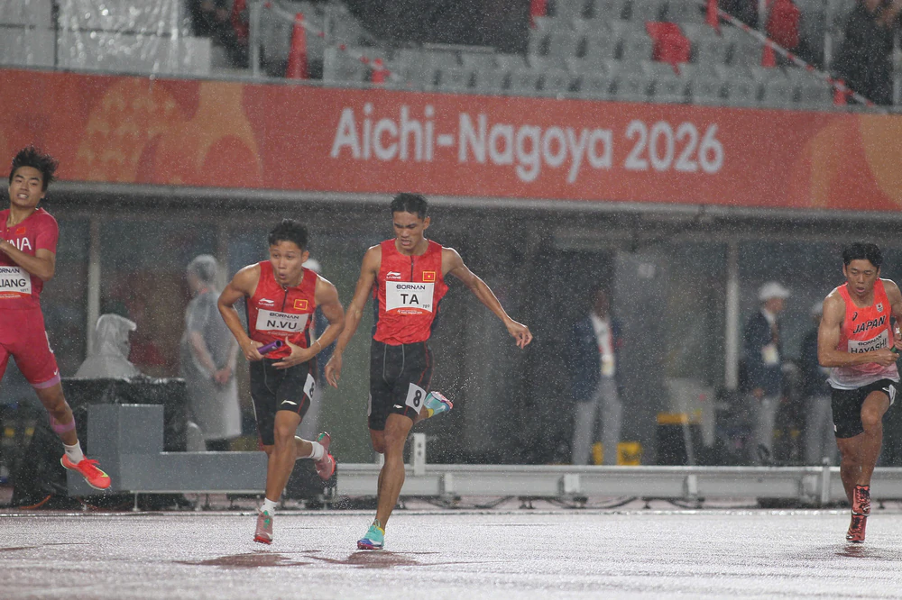 Kết quả thi đấu ASIAD 2026 của Thể thao Việt Nam ngày 29/9: Sự cố rơi gậy khiến điền kinh tiếp sức nam về cuối - Ảnh 2. Kết quả thi đấu ASIAD 2026 của Thể thao Việt Nam ngày 29/9: Sự cố rơi gậy khiến điền kinh tiếp sức nam về cuối - Ảnh 2.