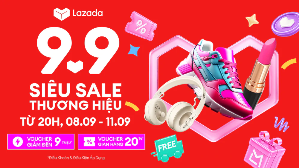 Lazada khởi động Siêu Sale Thương Hiệu 9.9, tung loạt ưu đãi đến 9 triệu đồng - Ảnh 1.