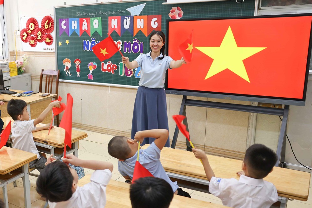 Cô, trò trường Tiểu học Bình Minh (Hà Nội) háo hức mong chờ Lễ khai giảng - Ảnh 2.