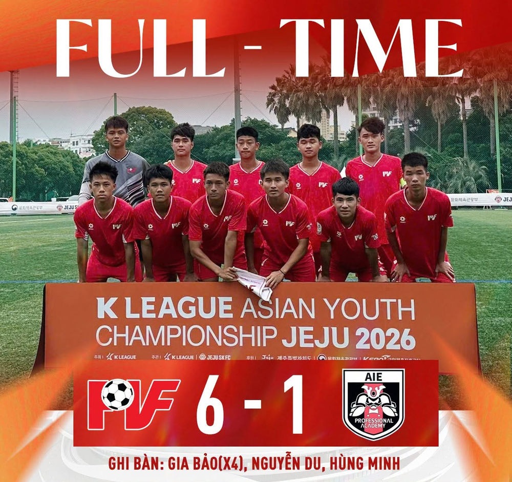 U17 PVF thắng đậm đội U17 của Nhật Bản, vào chung kết giải quốc tế tại Hàn Quốc - Ảnh 1. U17 PVF thắng đậm đội U17 của Nhật Bản, vào chung kết giải quốc tế tại Hàn Quốc - Ảnh 1.