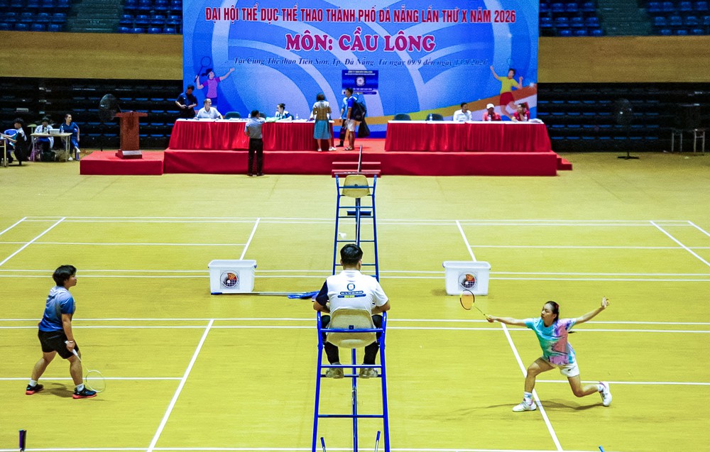 292 vận động viên tranh tài tại Giải Cầu lông Đại hội TDTT Đà Nẵng - Ảnh 1. 292 vận động viên tranh tài tại Giải Cầu lông Đại hội TDTT Đà Nẵng - Ảnh 1.