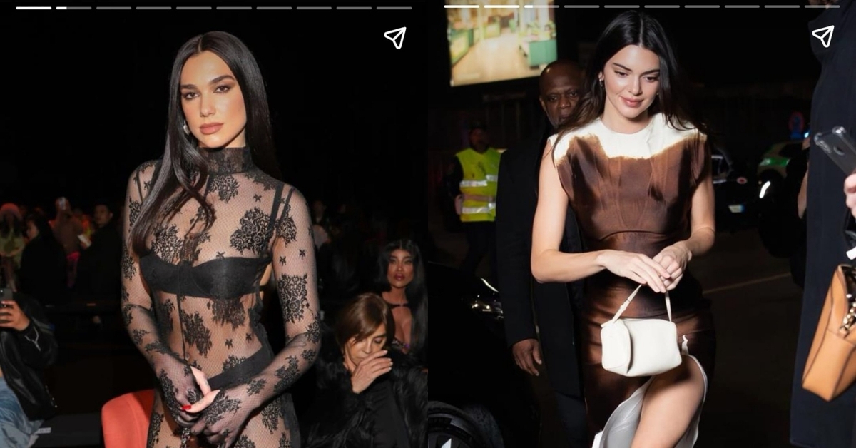Dua Lipa Wore a Sheer Lace Gown-Jumpsuit Hybrid for Milan Fashion