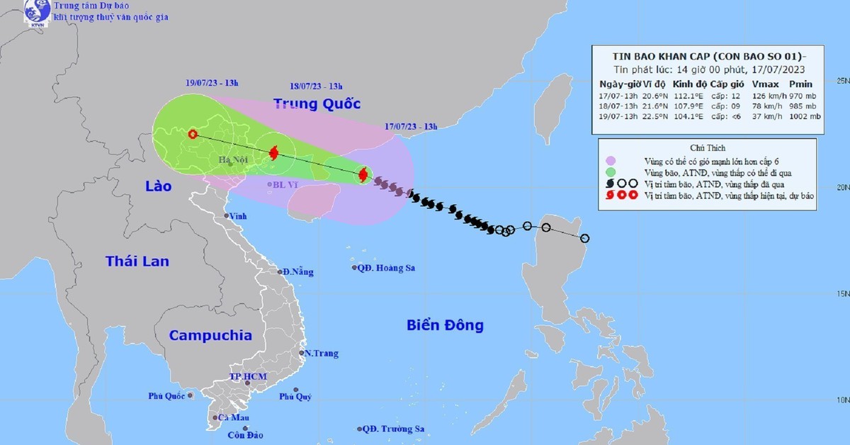 Tin bão mới nhất cơn bão số 1: Gió giật cấp 15, cách Móng Cái khoảng 480 km