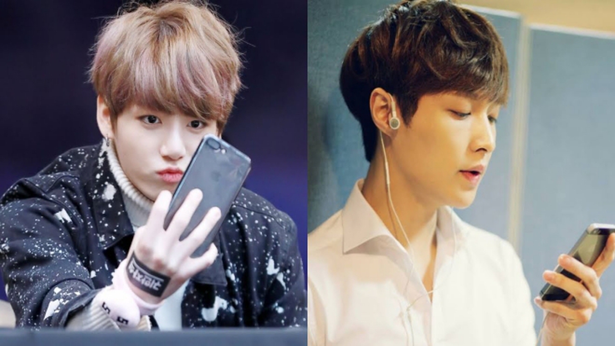 BTS  Jungkook nóng bỏng với chiếc điện thoại di động Samsung galaxy note 2  của anh ấy 4K tải xuống hình nền