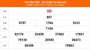 XSBT 10/10, trực tiếp kết quả Xổ số Bến Tre hôm nay 10/10/2023, XSBT ngày 10 tháng 10