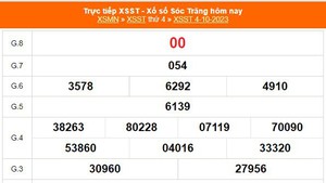 XSST 11/10, trực tiếp kết quả xổ số Sóc Trăng hôm nay 11/10/2023, XSST ngày 11 tháng 10