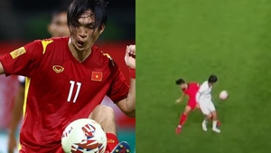 Tuấn Anh đánh gót điệu nghệ ‘xâu kim’ cầu thủ Hàn Quốc, mở ra cơ hội tấn công cho ĐT Việt Nam