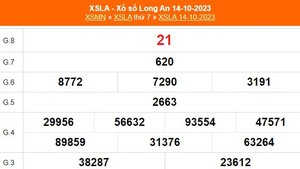 XSLA 21/10, trực tiếp kết quả Xổ số Long An hôm nay 21/10/2023, XSLA ngày 21 tháng 10