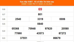 XSBT 31/10, kết quả Xổ số Bến Tre hôm nay 31/10/2023, XSBT ngày 31 tháng 10