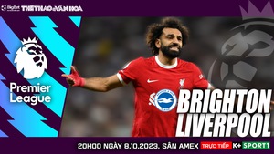 Nhận định bóng đá Brighton vs Liverpool (20h00, 8/10), vòng 8 Ngoại hạng Anh