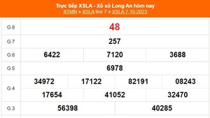 XSLA 7/10, trực tiếp kết quả Xổ số Long An hôm nay 7/10/2023, XSLA ngày 7 tháng 10