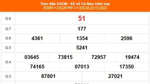 XSCM 20/11, kết quả xổ số Cà Mau hôm nay 20/11/2023, KQXSCM ngày 20 tháng 11