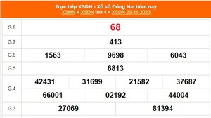 XSDN 29/11, kết quả xổ số Đồng Nai hôm nay 29/11/2023, XSDN ngày 29 tháng 11