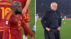 Lukaku ghi bàn và dính thẻ đỏ, Mourinho nhanh trí có hành động ‘bí ẩn’ giúp AS Roma thoát thua khi bị đuổi 2 người