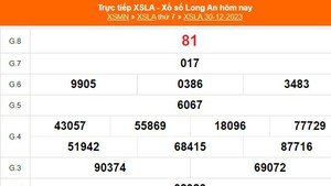 XSLA 30/12, kết quả Xổ số Long An hôm nay 30/12/2023, XSLA ngày 30 tháng 12