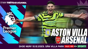 Nhận định Aston Villa vs Arsenal (0h30, 10/12), Ngoại hạng Anh vòng 16