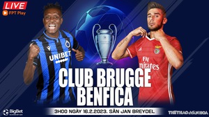 Nhận định, soi kèo Club Brugge vs Benfica, vòng 1/8 Cúp C1 (3h00, 16/2)