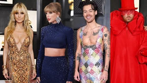 Thảm đỏ Grammy 2023: Taylor Swift khoe cơ bụng át Heidi Klum bốc lửa, ai dè Harry Styles hở bạo và Sam Smith mang cả dàn vũ công 'đè bẹp'