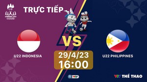 Lịch thi đấu bóng đá hôm nay 29/4: U22 Indonesia vs U22 Philippines