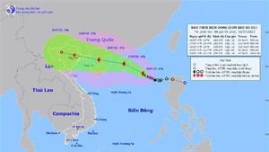 Khoảng chiều và đêm 18/7, bão số 1 ảnh hưởng đến đất liền Việt Nam