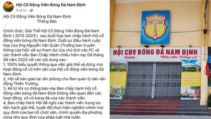 Hội CĐV bóng đá Nam Định thông báo giải thể, người hâm mộ cay đắng, tiếc nuối