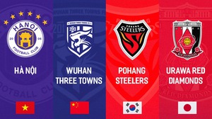 Kết quả bốc thăm Cúp C1 châu Á: Hà Nội FC cùng bảng Pohang Steelers, Wuhan và Urawa Red Diamonds