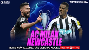 Nhận định bóng đá Milan vs Newcastle (23h45, 19/9), vòng bảng cúp C1