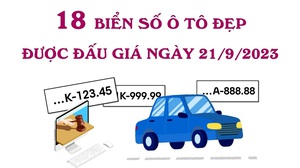 18 biển số ô tô đẹp được đấu giá ngày 21/9/2023