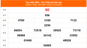 XSDL 13/10 - Kết quả xổ số Đà Lạt hôm nay 13/10/2024 - Trực tiếp XSDL ngày 13 tháng 10