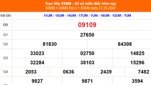 XSMB 17/10 - Kết quả Xổ số miền Bắc hôm nay 17/10/2024 - KQSXMB ngày 17 tháng 10