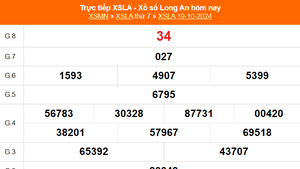 XSLA 19/10 - Kết quả xổ số Long An hôm nay 19/10/2024 - Trực tiếp XSLA ngày 19 tháng 10