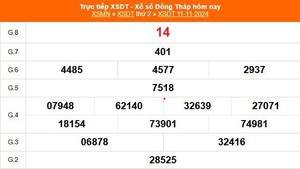 XSDT 11/11 - Kết quả xổ số Đồng Tháp hôm nay 11/11/2024 - Trực tiếp XSDT ngày 11 tháng 11