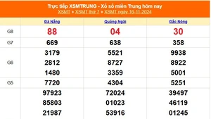 XSMT 16/11 - Kết quả xổ số miền Trung hôm nay 16/11/2024 - KQXSMT thứ Bẩy ngày 16 tháng 11