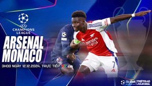 Nhận định, soi tỷ lệ Arsenal vs Monaco 03h00 ngày 12/12, cúp C1 châu Âu