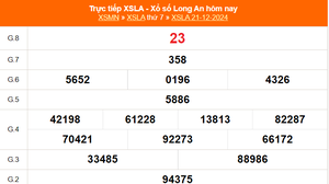 XSLA 21/12 - Kết quả xổ số Long An hôm nay 21/12/2024 - Trực tiếp XSLA ngày 21 tháng 12